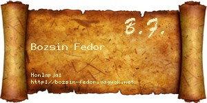 Bozsin Fedor névjegykártya